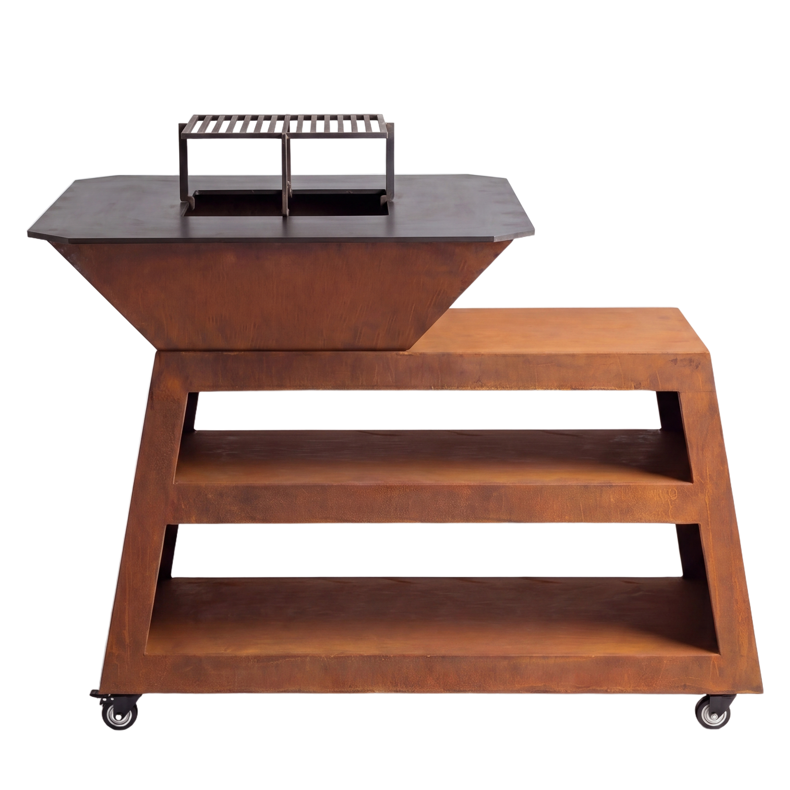 Brasero Console Corten face